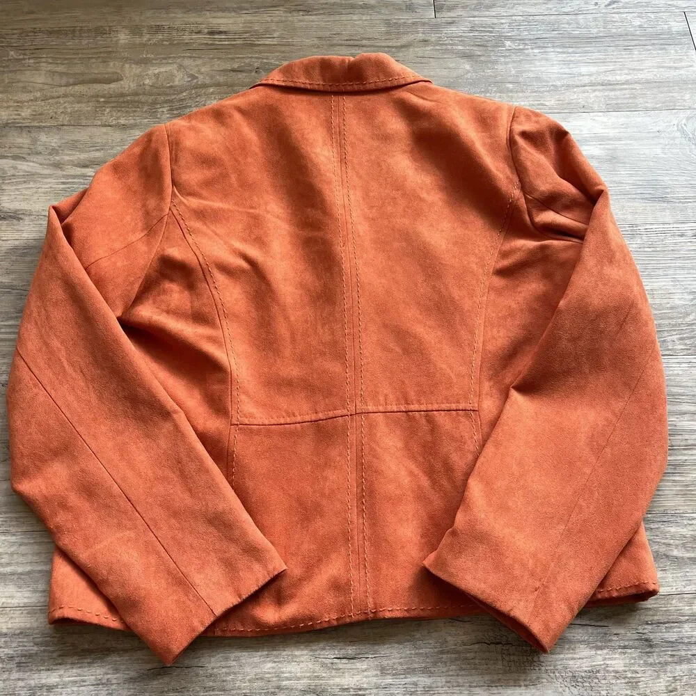 Halloween Fall Jacket Medium Button Up Orange Vintage NWT - Picture 11 of 13
